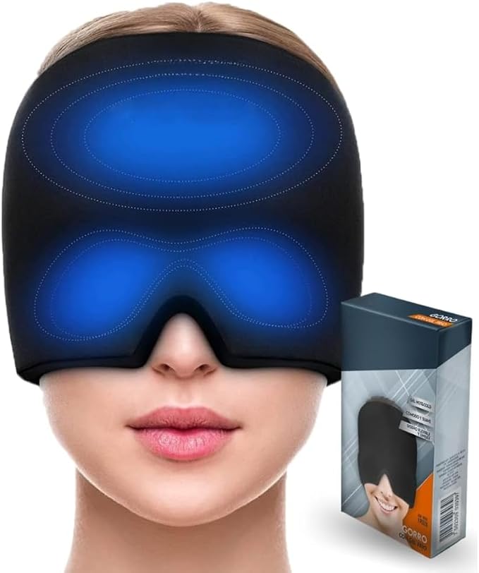 MigraCalm Max – Gorro de Gel Frío para Alivio de Migrañas y Estrés